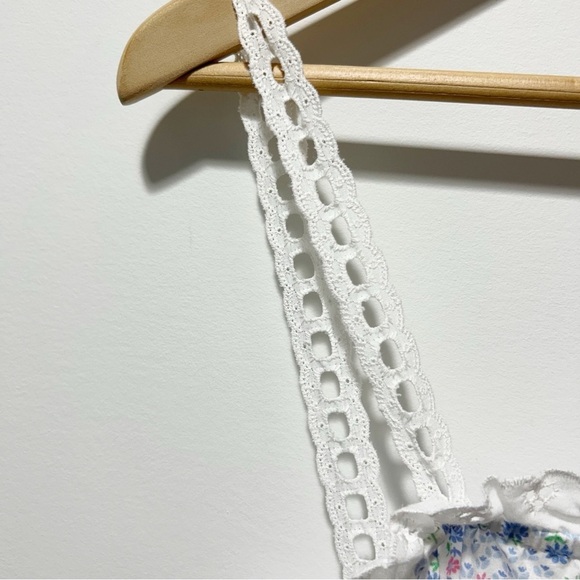 Lanz of Salzburg Tank Nightgown Size Small Floral Eyelet Lace Straps Made in USA - Picture 11 of 16